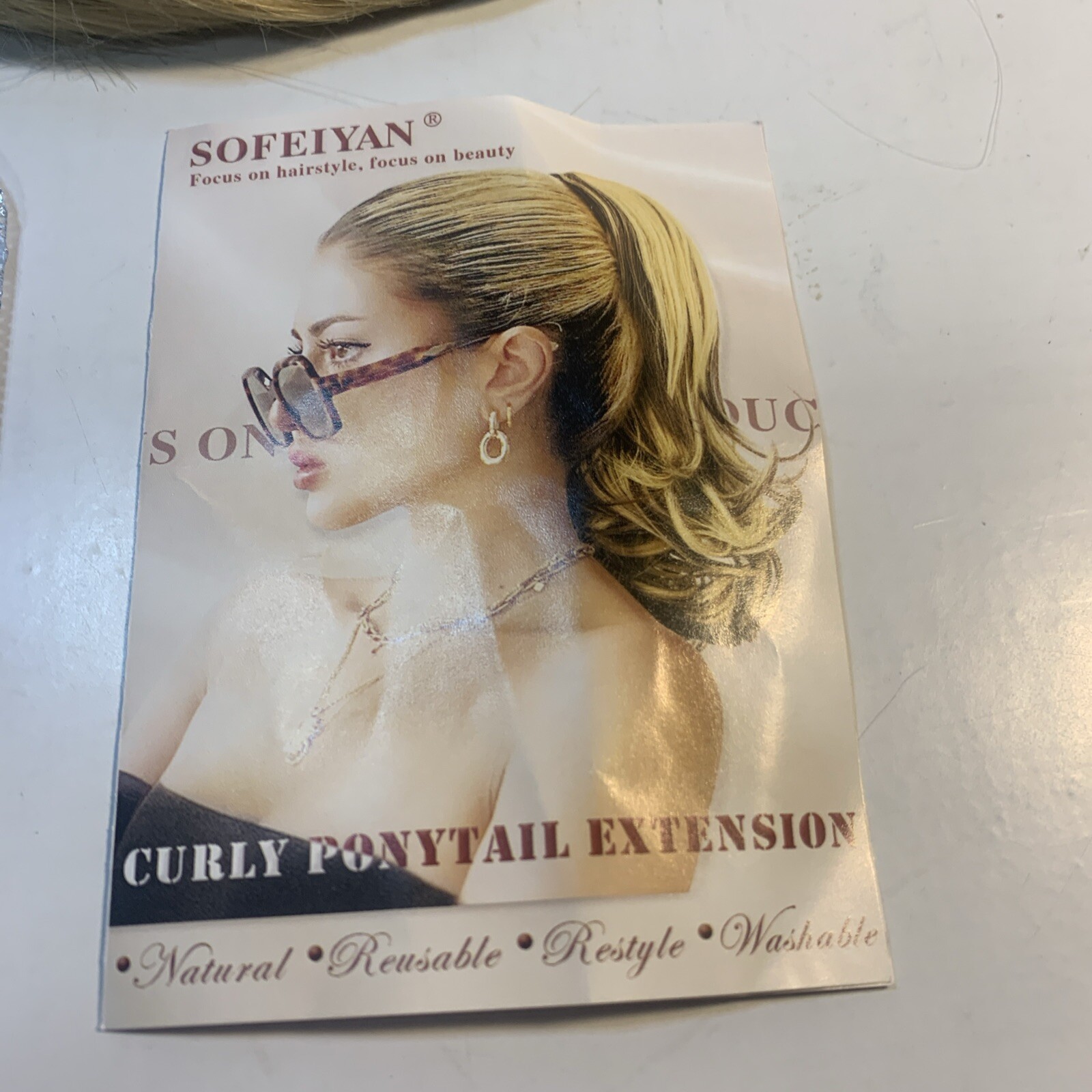 NEW Sofeiyan Curly Ponytail Hair Extension 13” Blonde Clip-In