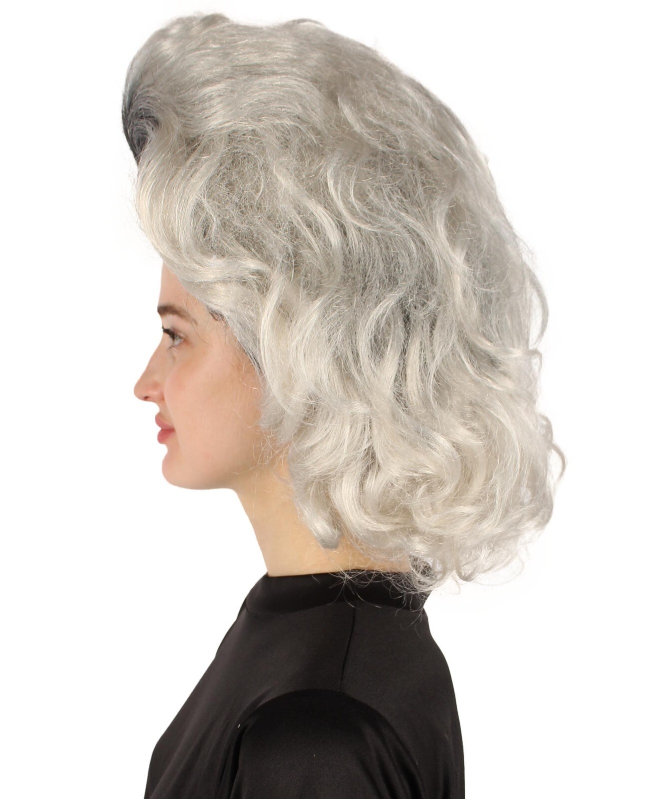 Adult Unisex Drag Queen Grey-black Beehive Wig, Non-flammable Synthetic HW-7046