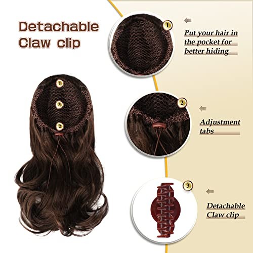 13″ Ponytail Extension Long Curly Ponytail Clip in Claw Hair Extension