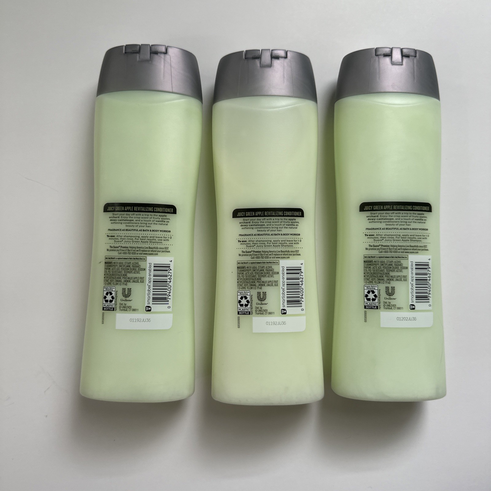 (3) Suave Juicy Green Apple Revitalizing Conditioner 15 fl.oz