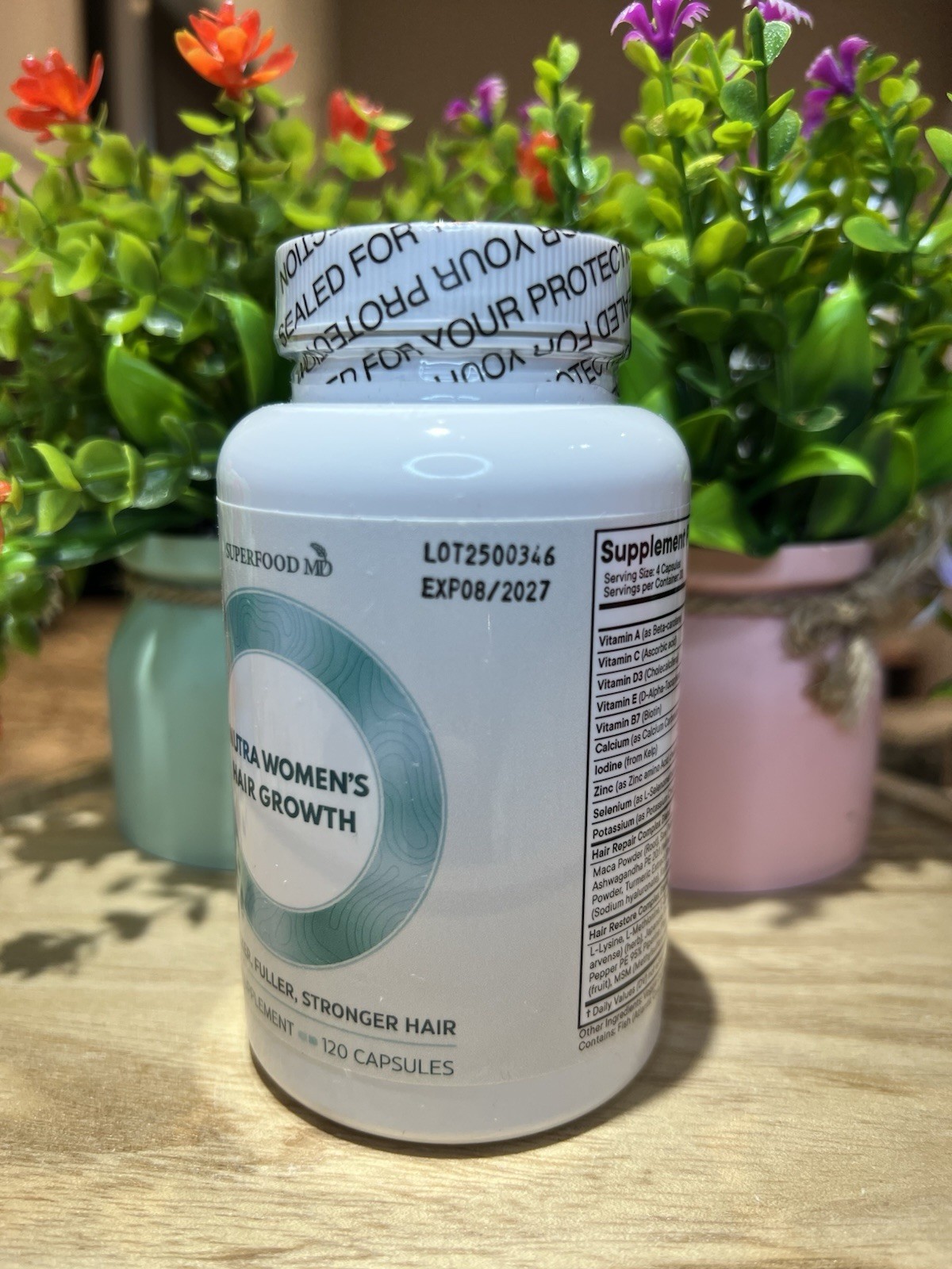 Superfood MD Nutra Women’s Hair Growth 120 Capsules Biotin Exp 08/2027
