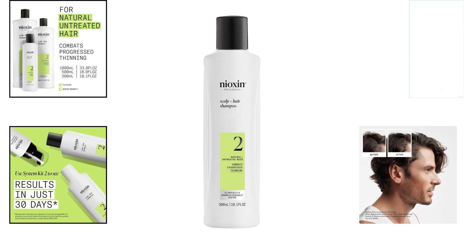 Natural Hair Thickening Shampoo: System 2 with Niacinamide & Biotin, 10.1 Fl Oz