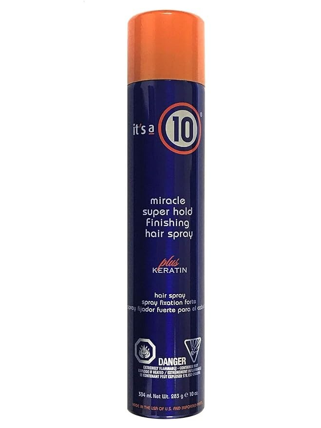 It’s a 10 Miracle Super Hold Finishing Hairspray plus Keratin – 10 oz