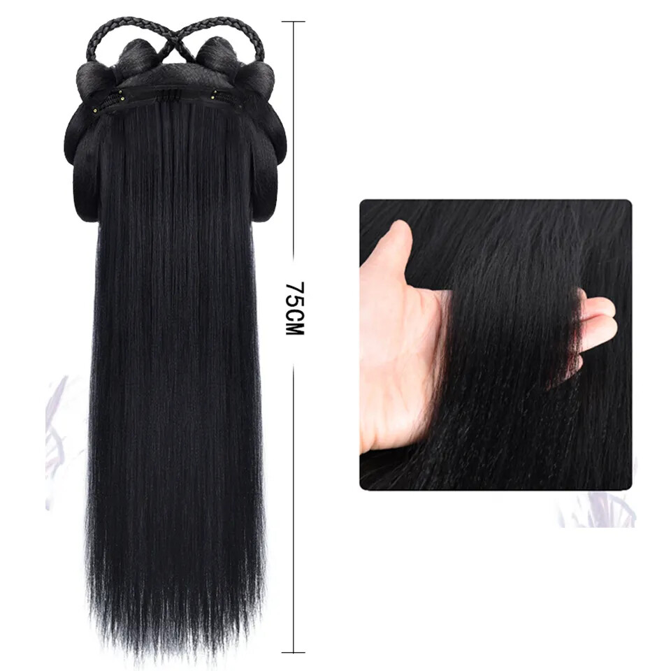Chinese Ancient Wig Women Hanfu Wigs Headdress Photography Dance Accessory