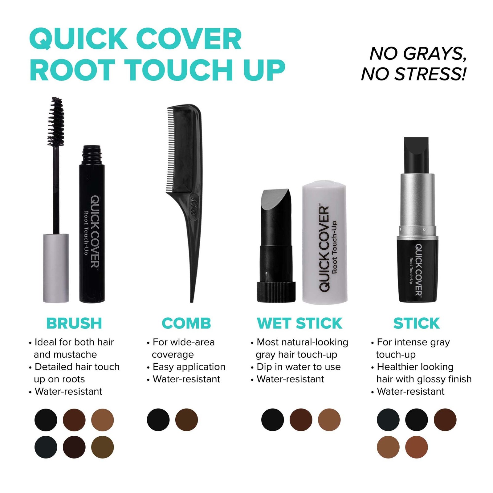 Red By Kiss Temporary Hair Root Touch Up Stick Black Pack Of 2 Hair Coloring
