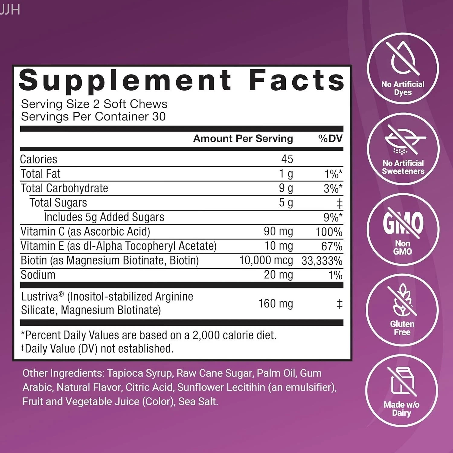 Hair Growth Soft Chews Vitamins Accelerator Supplement for Men & Women