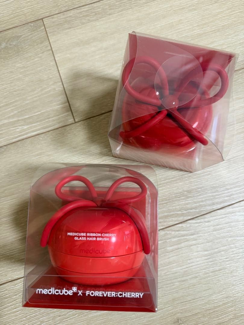 medicube x FOREVER CHERRY Ribbon Cherry Hair Brush RED Limited Edition