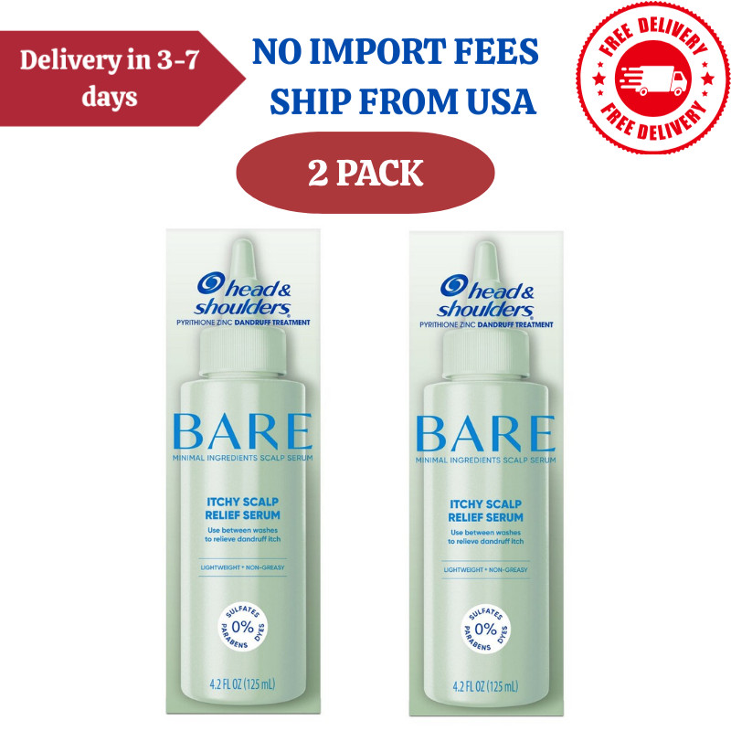 2 PACK Head & Shoulders Bare Itchy Scalp Relief Serum, 4.2 OZ