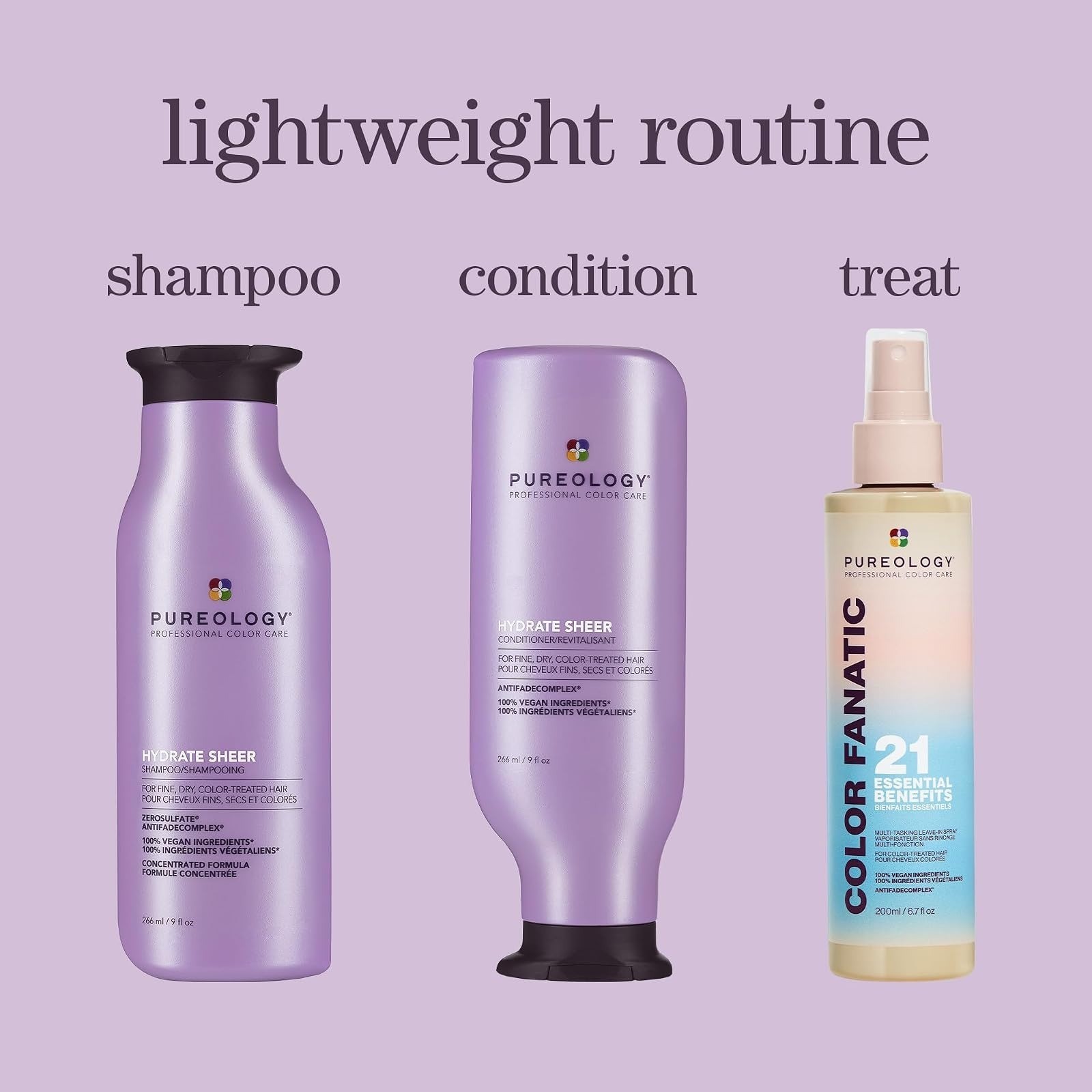 Pureology Hydrate Sheer Shampoo – Lightweight Vegan Moisturizing Shampoo