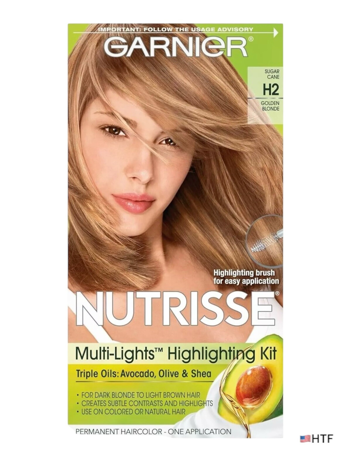 Garnier Permanent Hair Color Nutrisse Nourishing Creme H2 Golden Blonde – 1 Unit