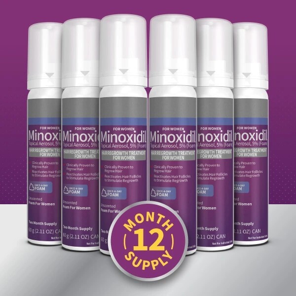 Kirkland Minoxidil For WOMEN 5% Foam Hair Regrowth Solution 12 Month Supply