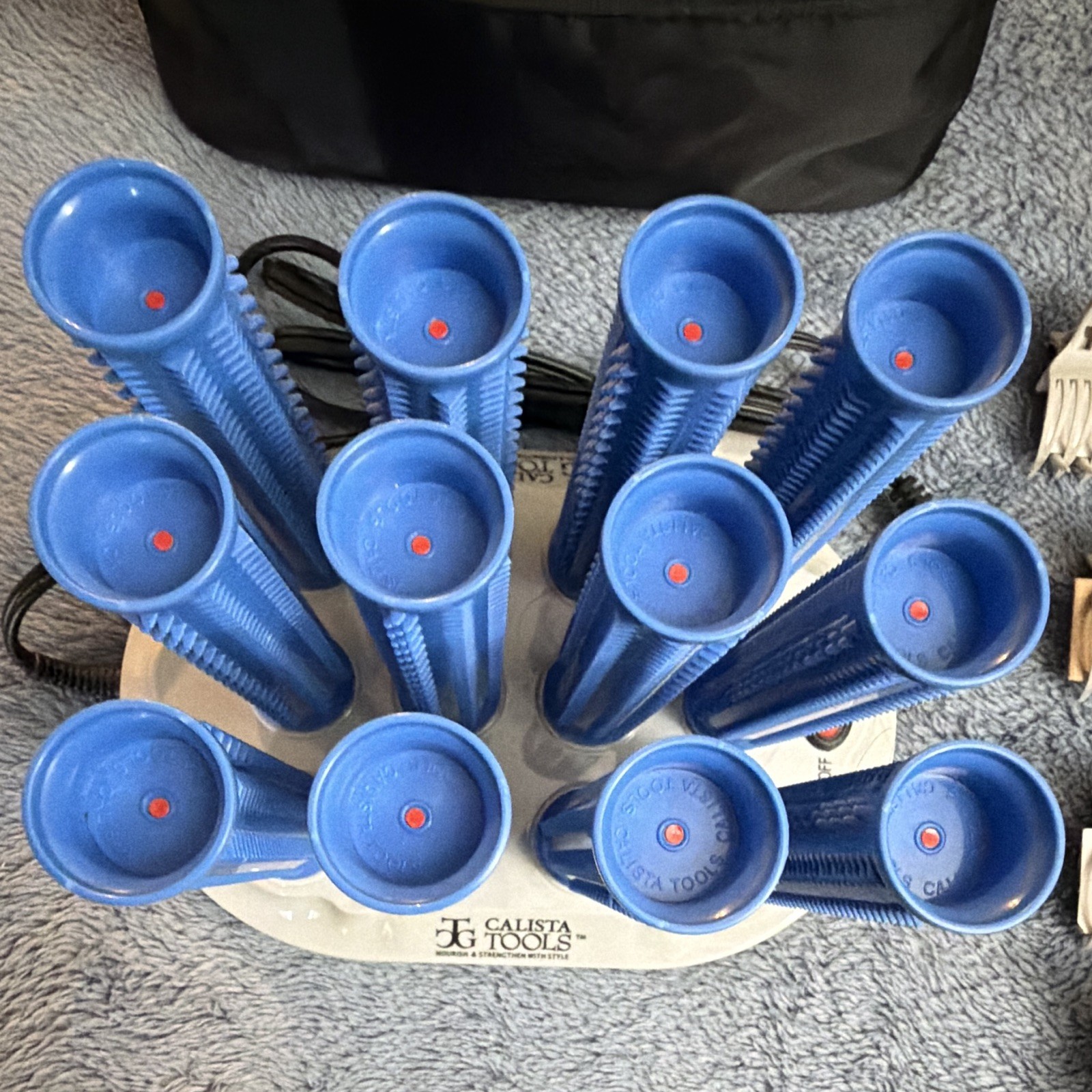 Calista Tools Ion Hot Rollers Set 1 in Barrel w/ Travel Case, Blue/White