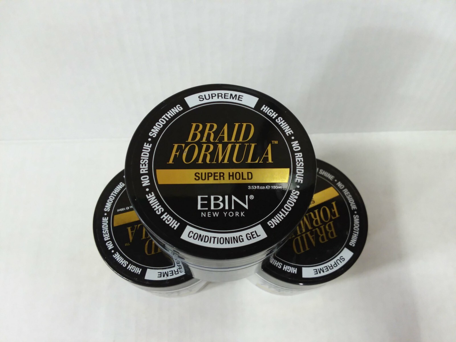 EBIN NEW YORK Braid Formula Conditioning Gel, Super Hold, 3.53 Oz (3 PACK)
