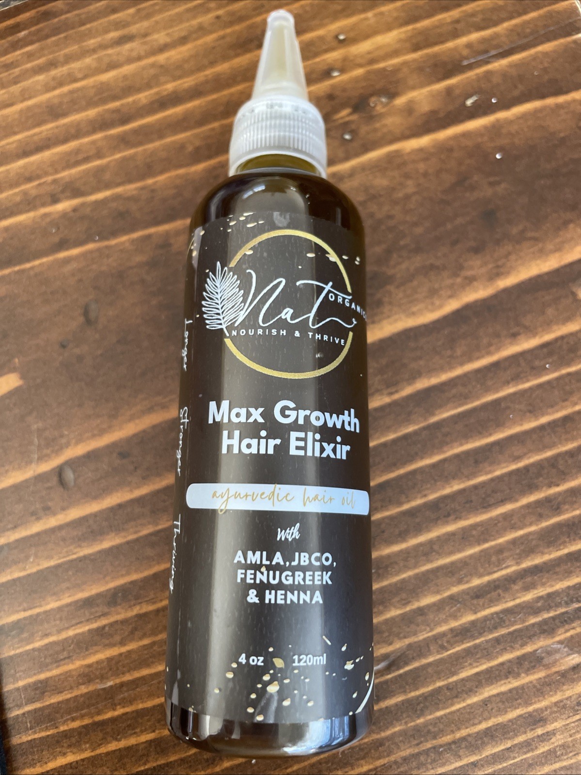 N A T Organics Max Growth Hair Elixir Concentrated Ayurvedic Oil Fenugreek Henna