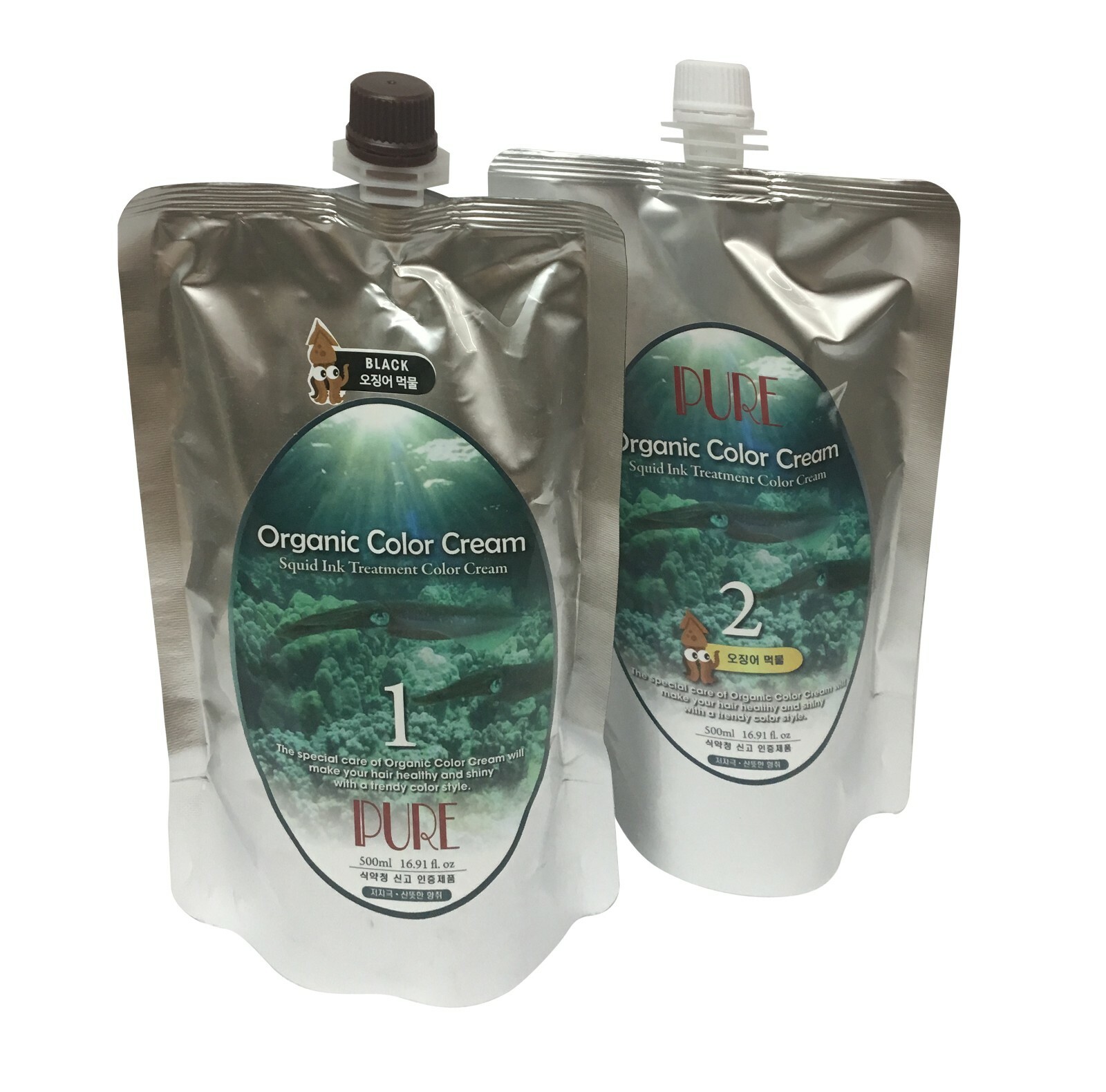 Pure Organic Hair Color Cream – 500ml/500ml-1 set, Ammonia Free Gray Hair Cover