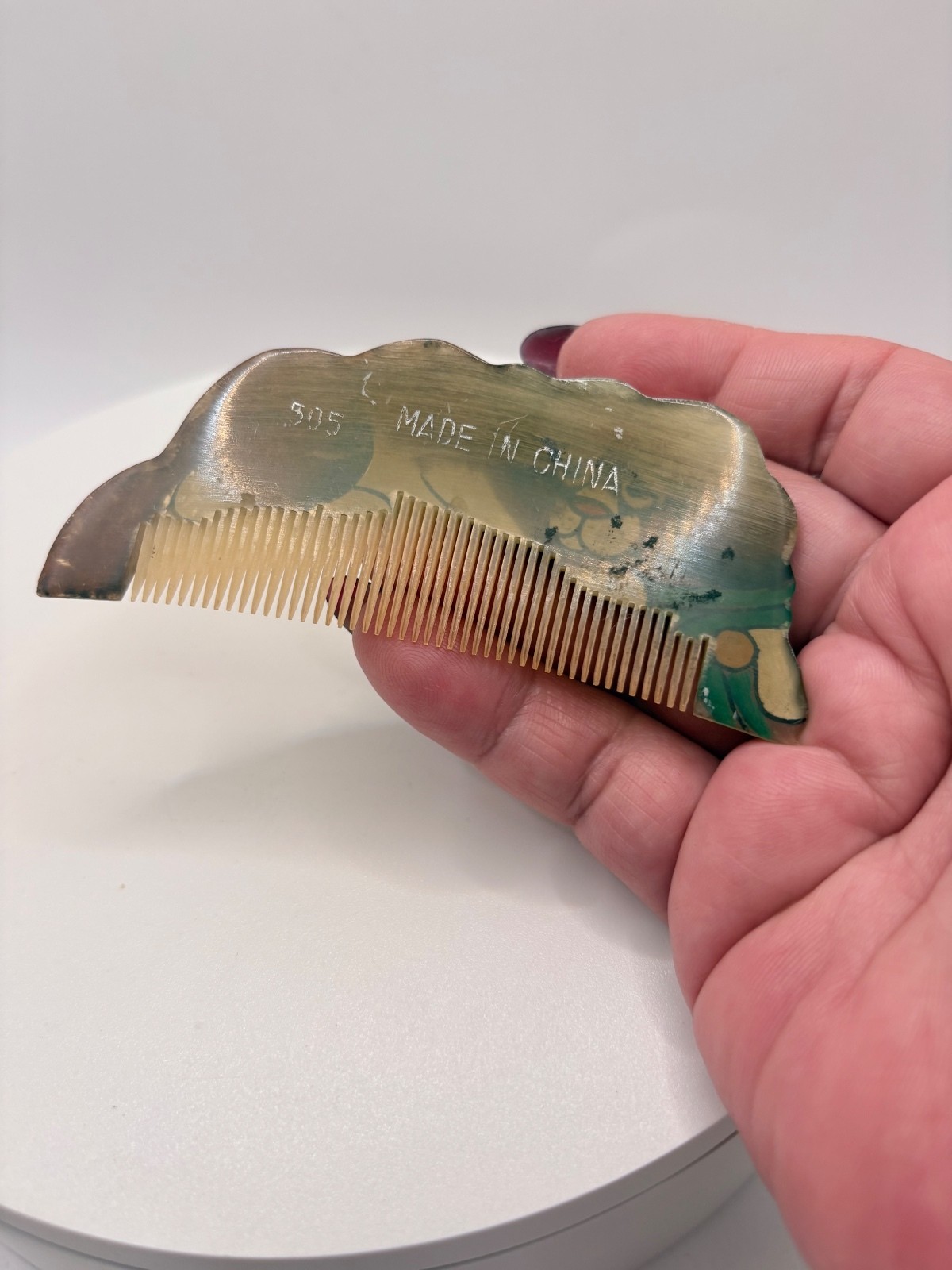 Hand Painted Dog Pocket Comb Vanity Hair Comb Shih Tzu Style Made in China