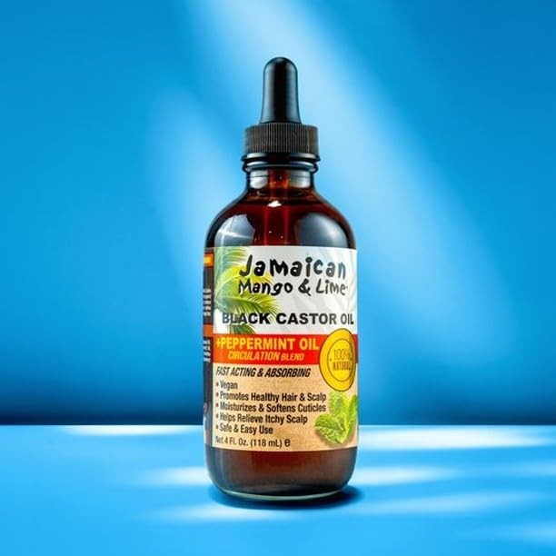 Jamaican Mango & Lime Black Castor oil, 4 Fl Oz (Pack of 1), Green