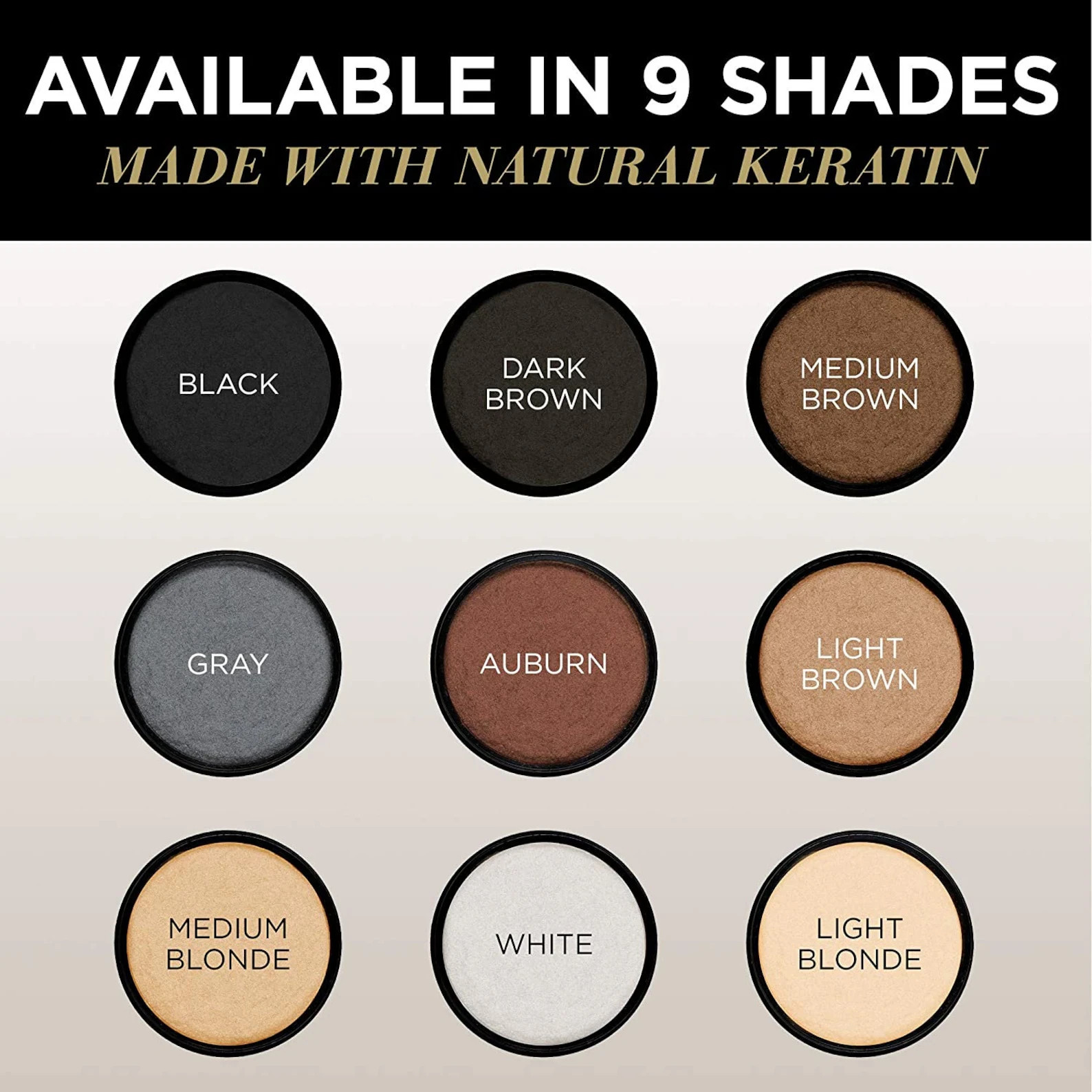 XFusion 28G – Keratin Hair Fibers – Gray, White, Auburn, Medium & Light Blonde