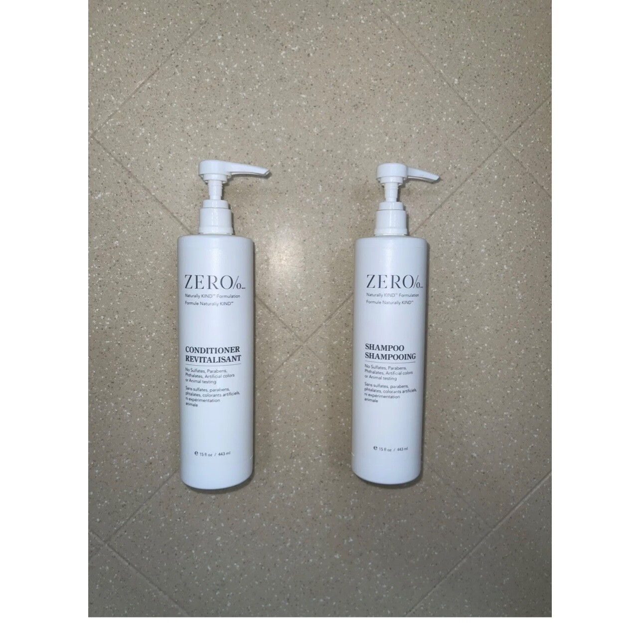 Zero% 15oz X1Shampoo 1 Conditioner 1 Shower Gel 1 Lotion 1 Hand wash 5 Bracket