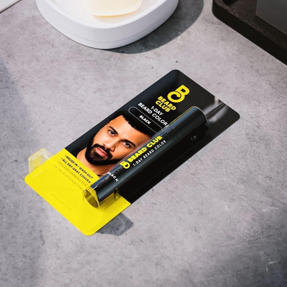 2PK Beard Club Men’s 1 Day Beard Color, Black