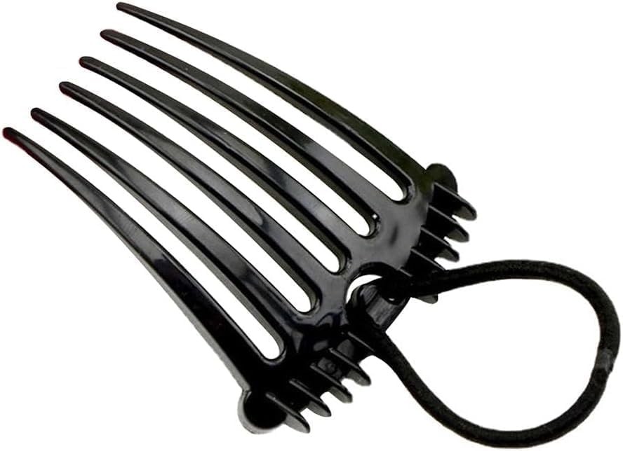 Black Bandette Comb, Comb with Elastic Band,Ponytail Bump It Up Volume Inserts
