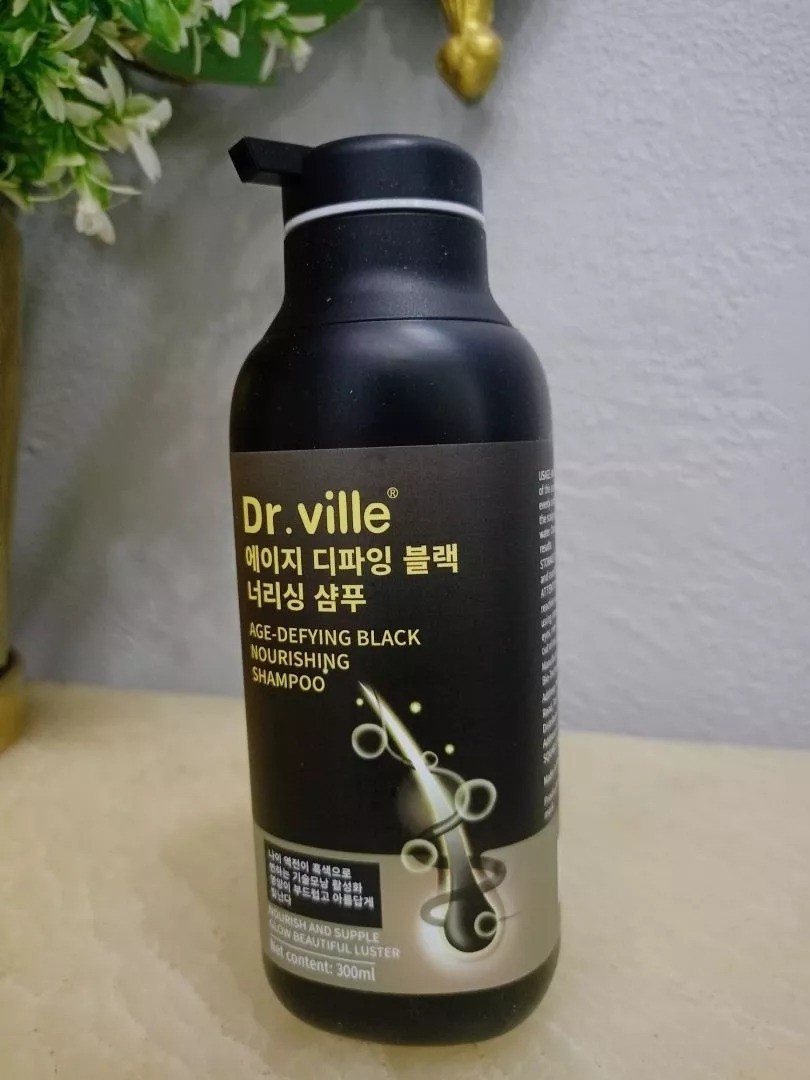 2 x 300ml Dr.Ville Black Hair Shampoo Black Nourishing Shampoo