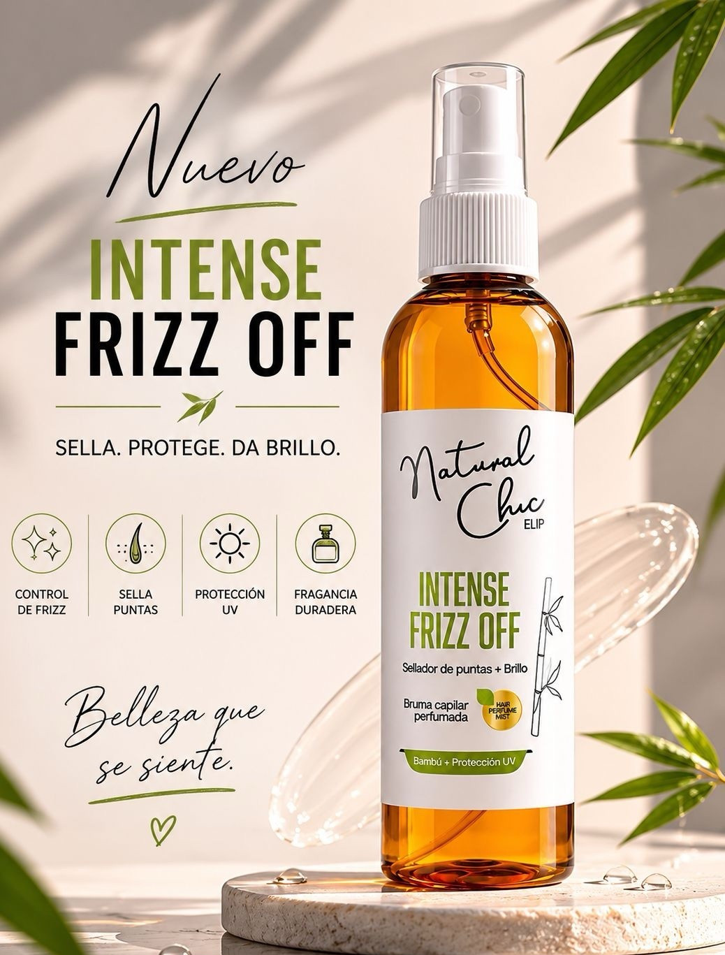 Natural Chic Intense Frizz Off Hair Perfume Mist Bamboo Anti-Frizz UV Shine
