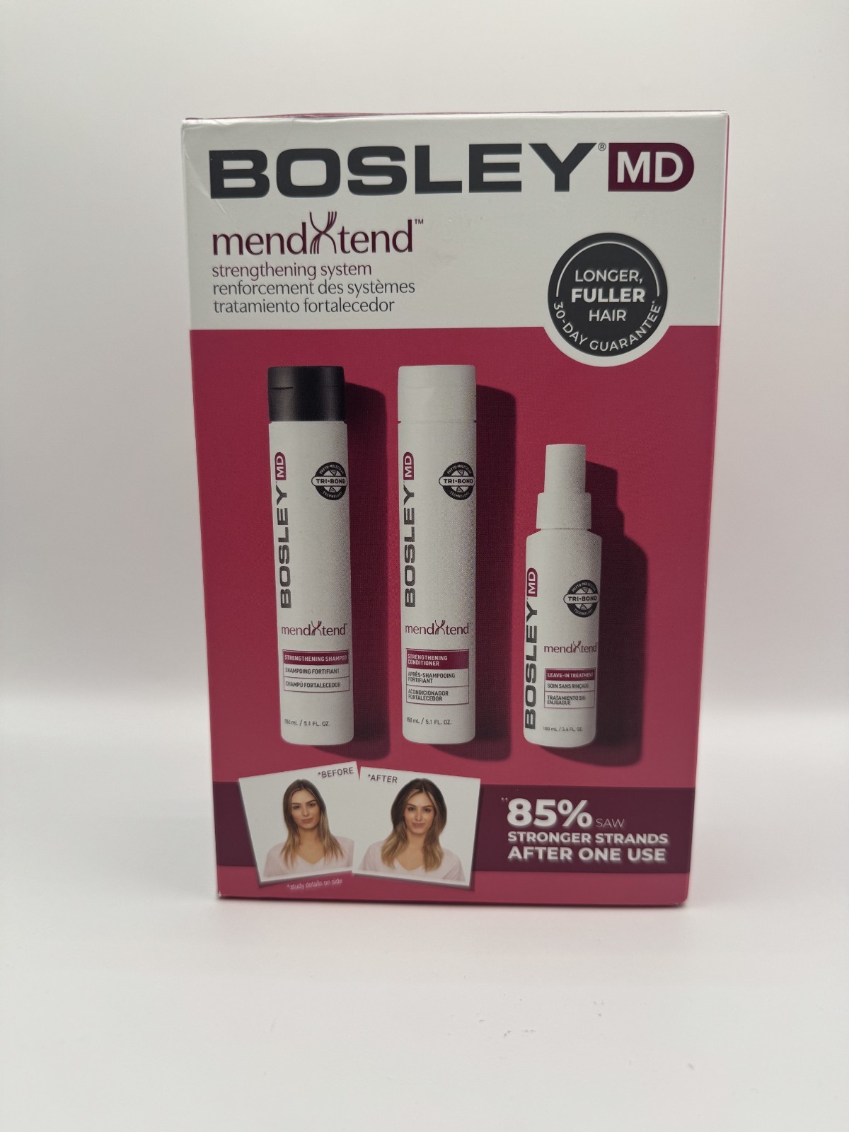 New In Box Bosley MendXtend Strenghtening System Trio