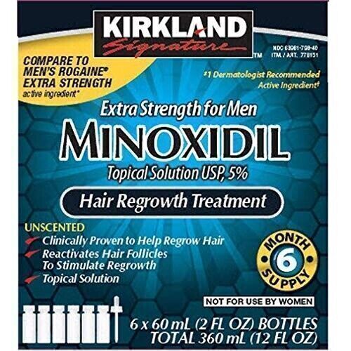 ✳️ Kirkland Minoxidil 5% Extra Strength Men Hair Regrowth Treatment 6 Supply ✳️