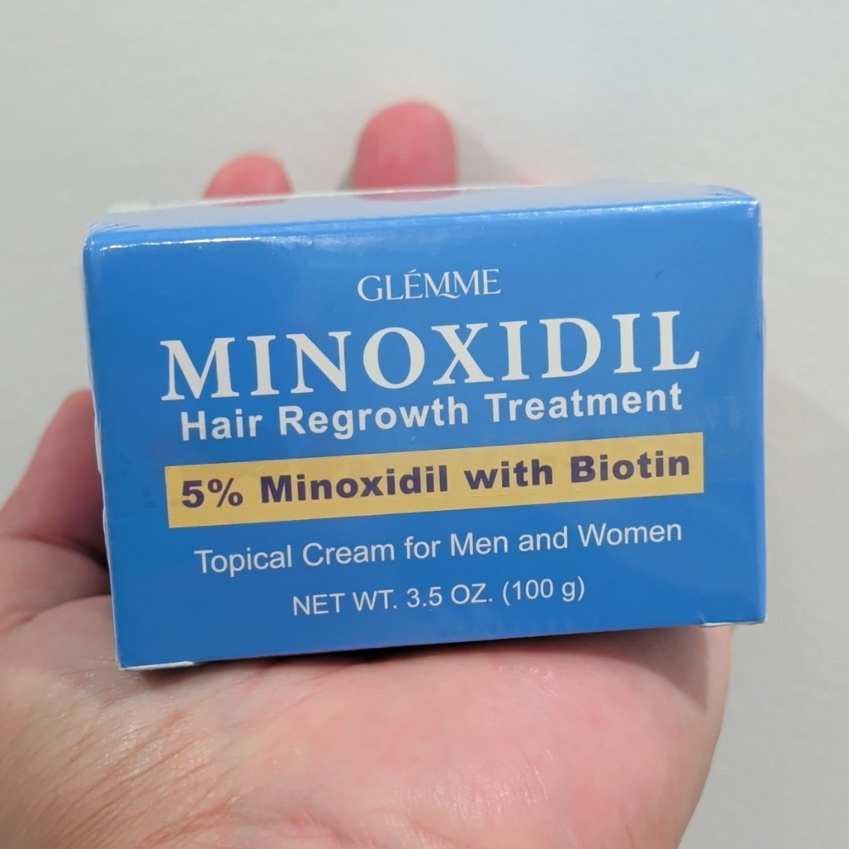 GLEMME Minoxidil 5% Hair Regrowth Treatment w/ Biotin Cream 3.5 oz