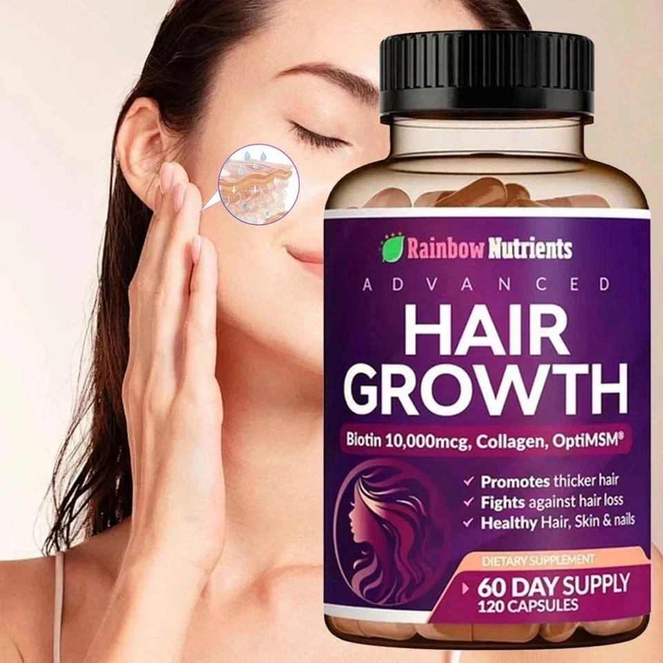 2 PACK NEW! Rainbow Nutrients Advanced Hair Growth- Prevent Hair Loss FREE SHIP
