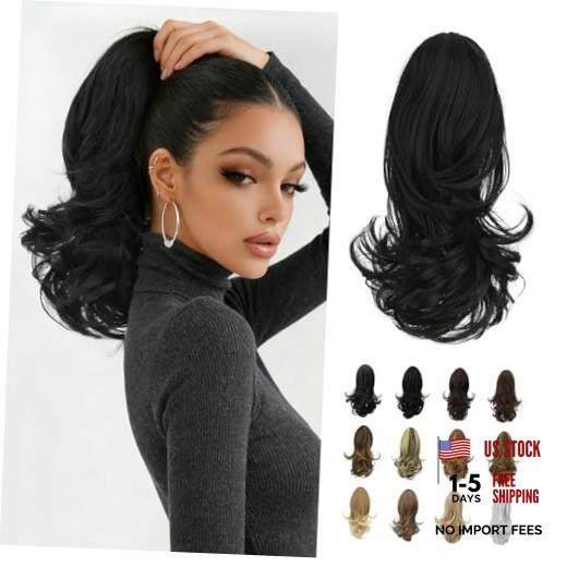 13″ Ponytail Extension Long Curly Ponytail Clip in Claw Hair Extension