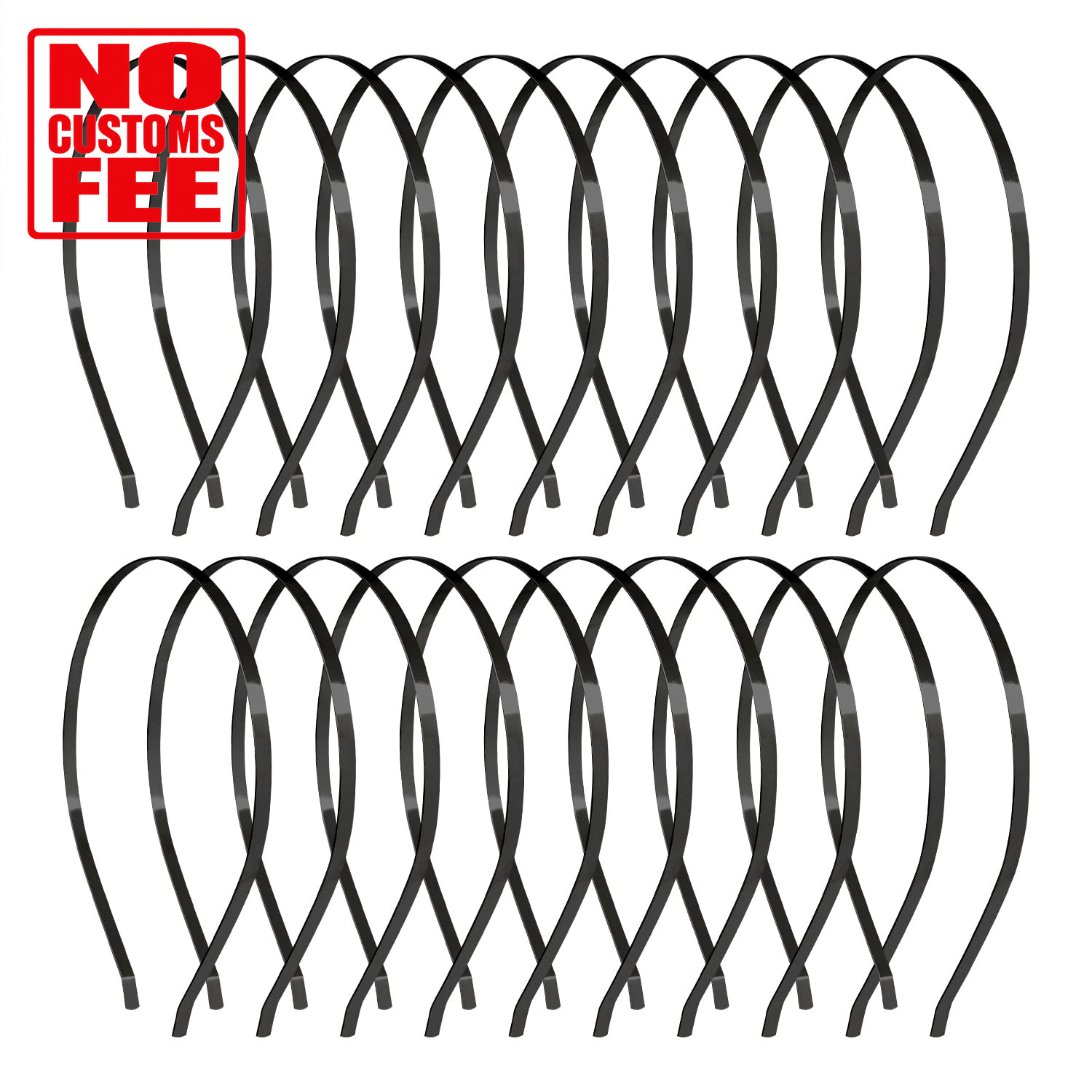 20 Pack Bulk 5 MM Wide Thin Silver Gold Black Plain Blank Hard Metal Headbands B