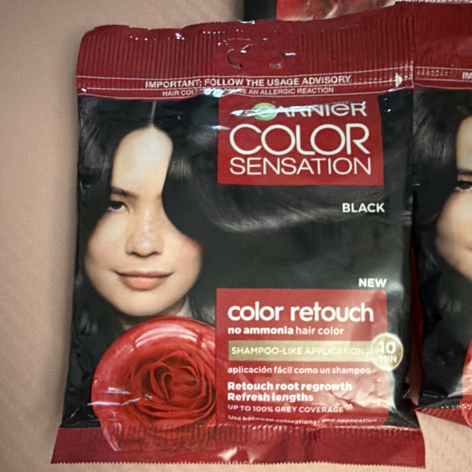 Garnier Color Sensation Root Touch-Up Cream Black Ammonia-Free 0.68 fl oz 3 Pack