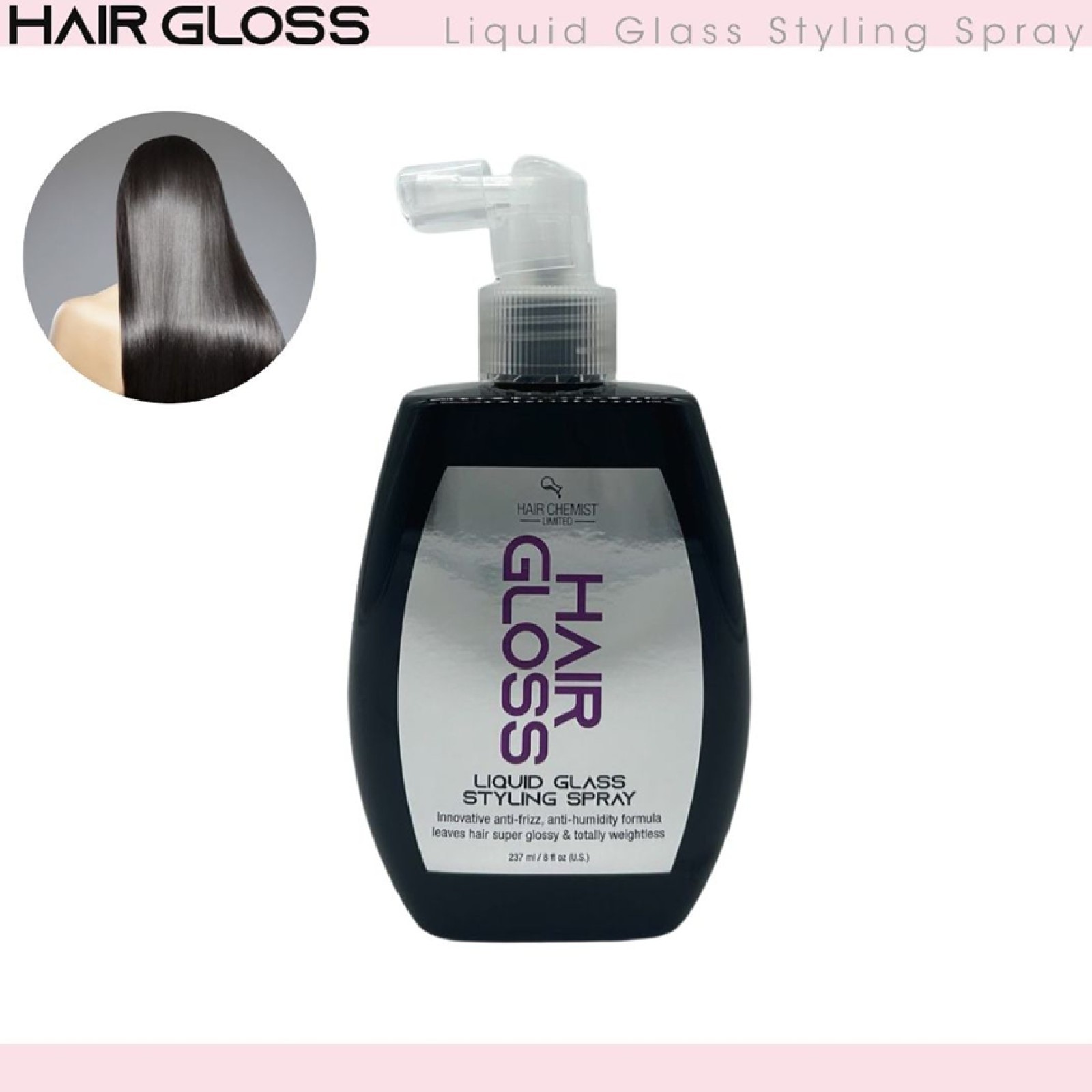 HAIR CHEMIST Hair Gloss Liquid Glass Styling Spray 237ml/8oz – Anti Frizz
