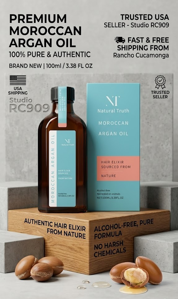 Premium Moroccan Argan Oil – 100% Pure Organic Hair Elixir | Brand New