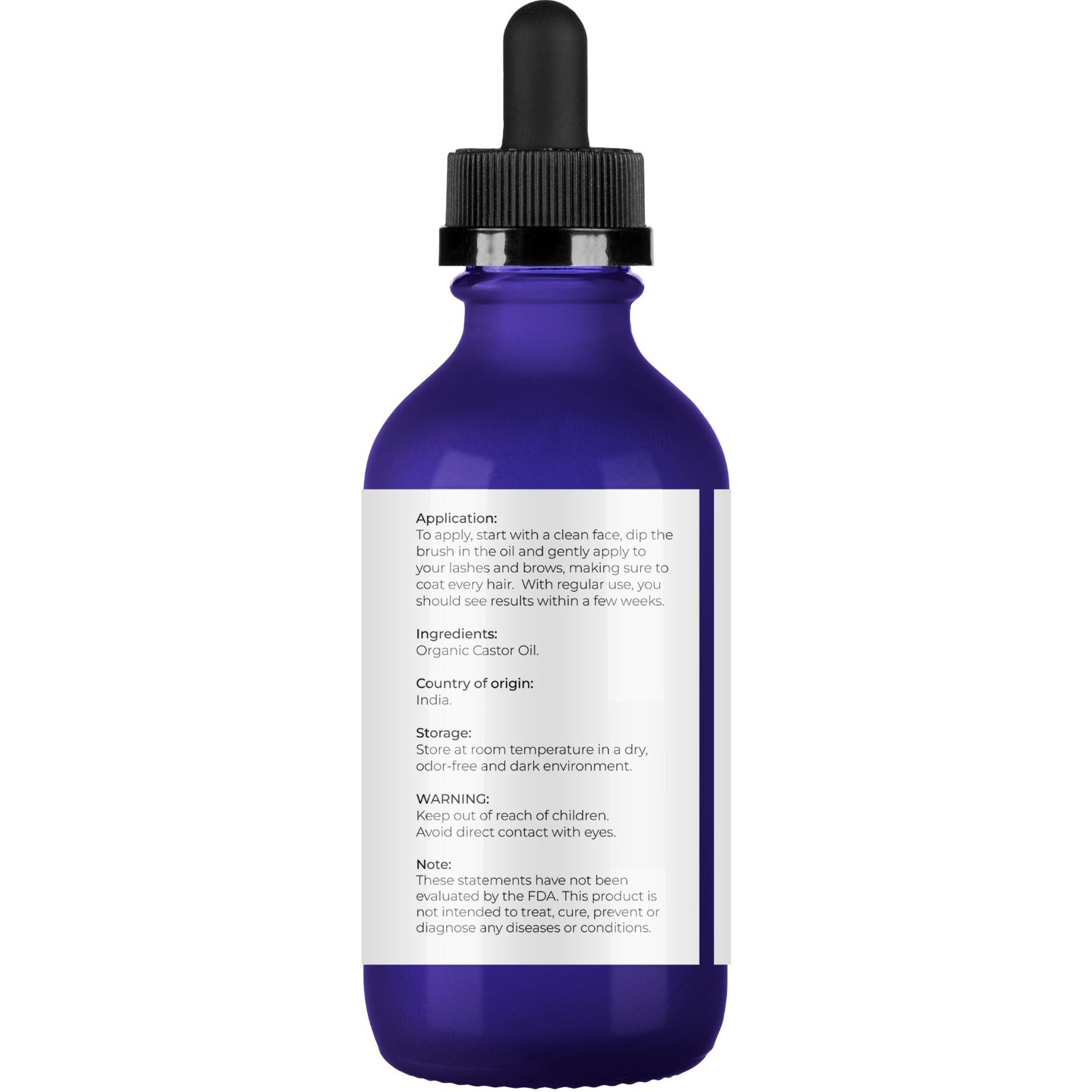 Velona USDA Certified Organic Castor Oil – 2 oz Eyelashes Eyebrows Cold Pressed