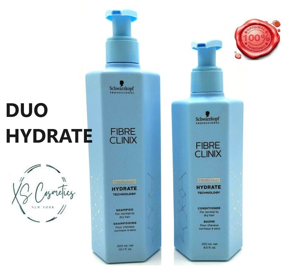 Schwarzkopf Fibre Clinix Tribond✨ HYDRATE Shampoo 10.1 oz Conditioner 8.5 oz Duo
