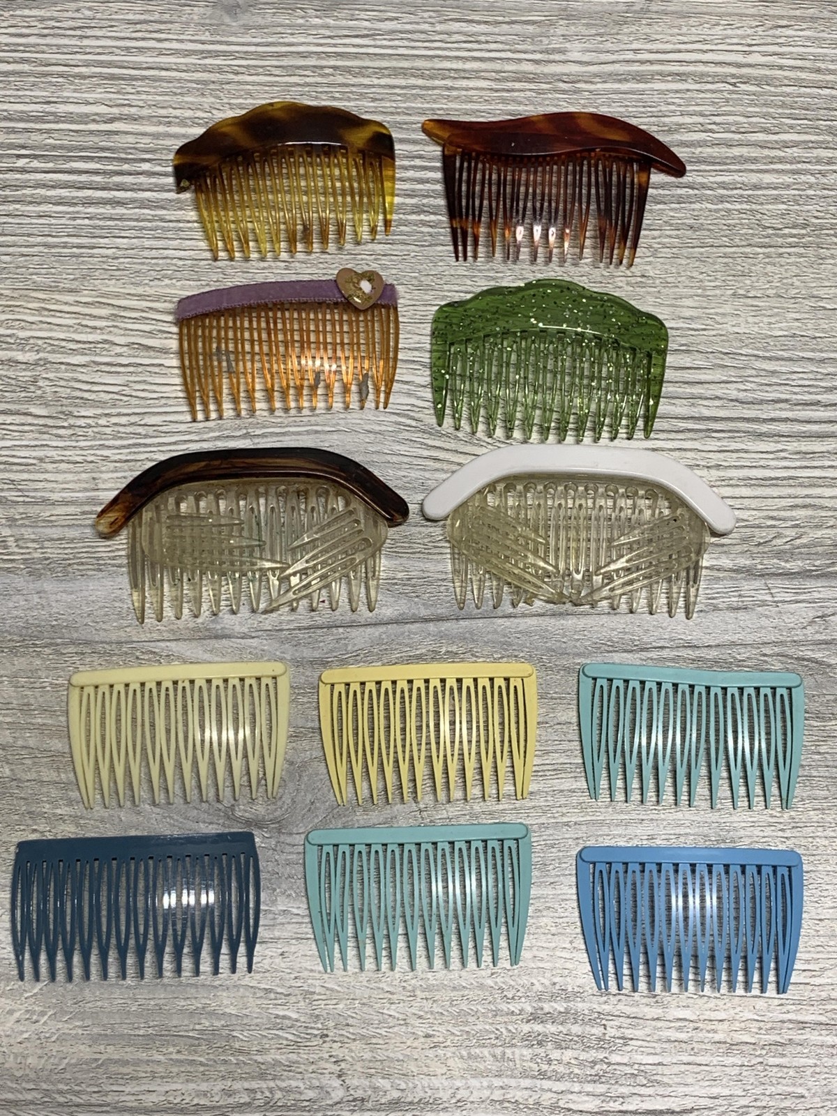 Vintage Hair Comb Set Plastic Decorative Accessories Lot 80s 90s Hair