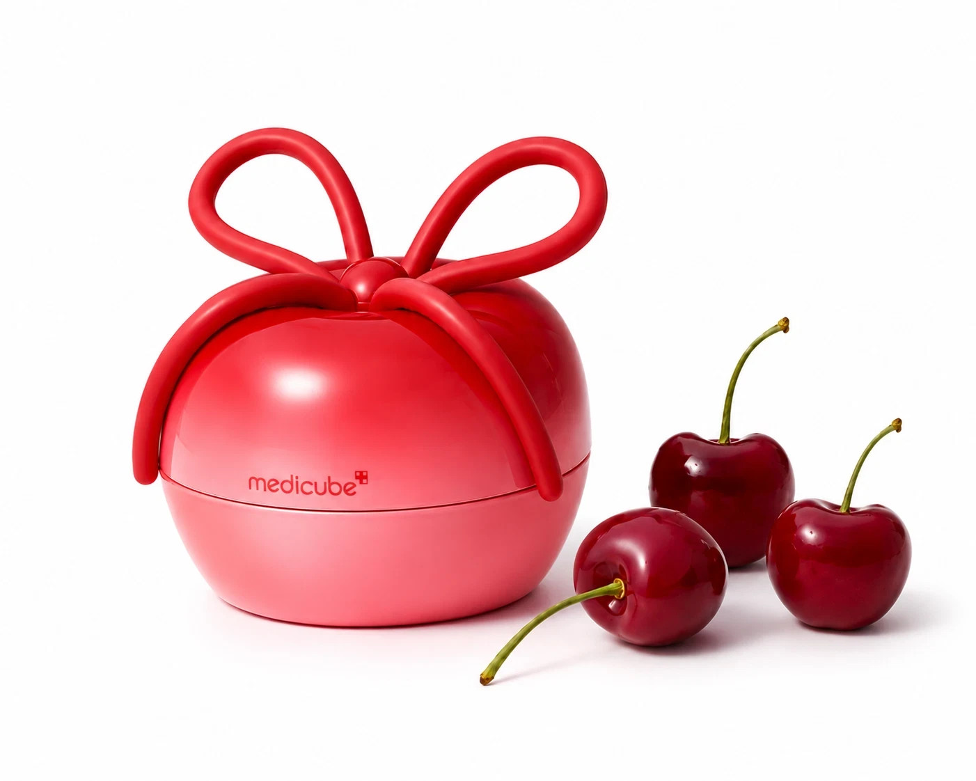 medicube x FOREVER:CHERRY Hairbrush Ribbon Cherry Red New