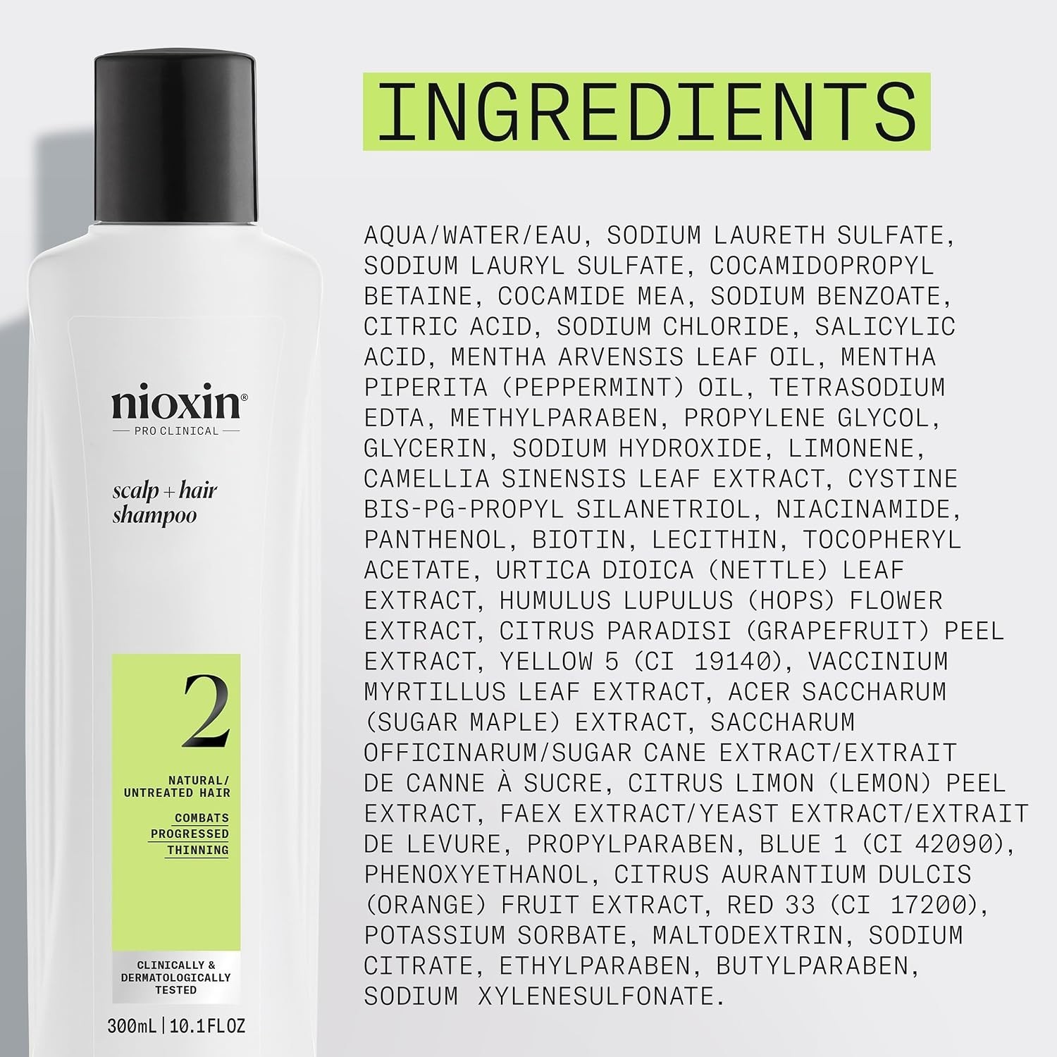 Natural Hair Thickening Shampoo: System 2 with Niacinamide & Biotin, 10.1 Fl Oz
