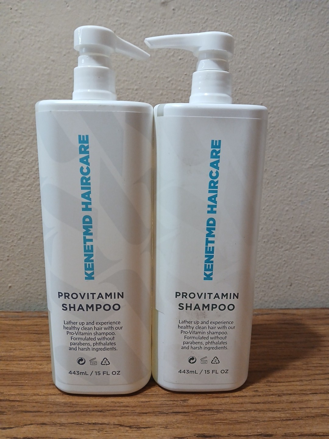 LOT OF 2 BOTTLES = 15 FL OZ EACH = KenetMD HAIRCATR Provitamin Shampoo 443 mL