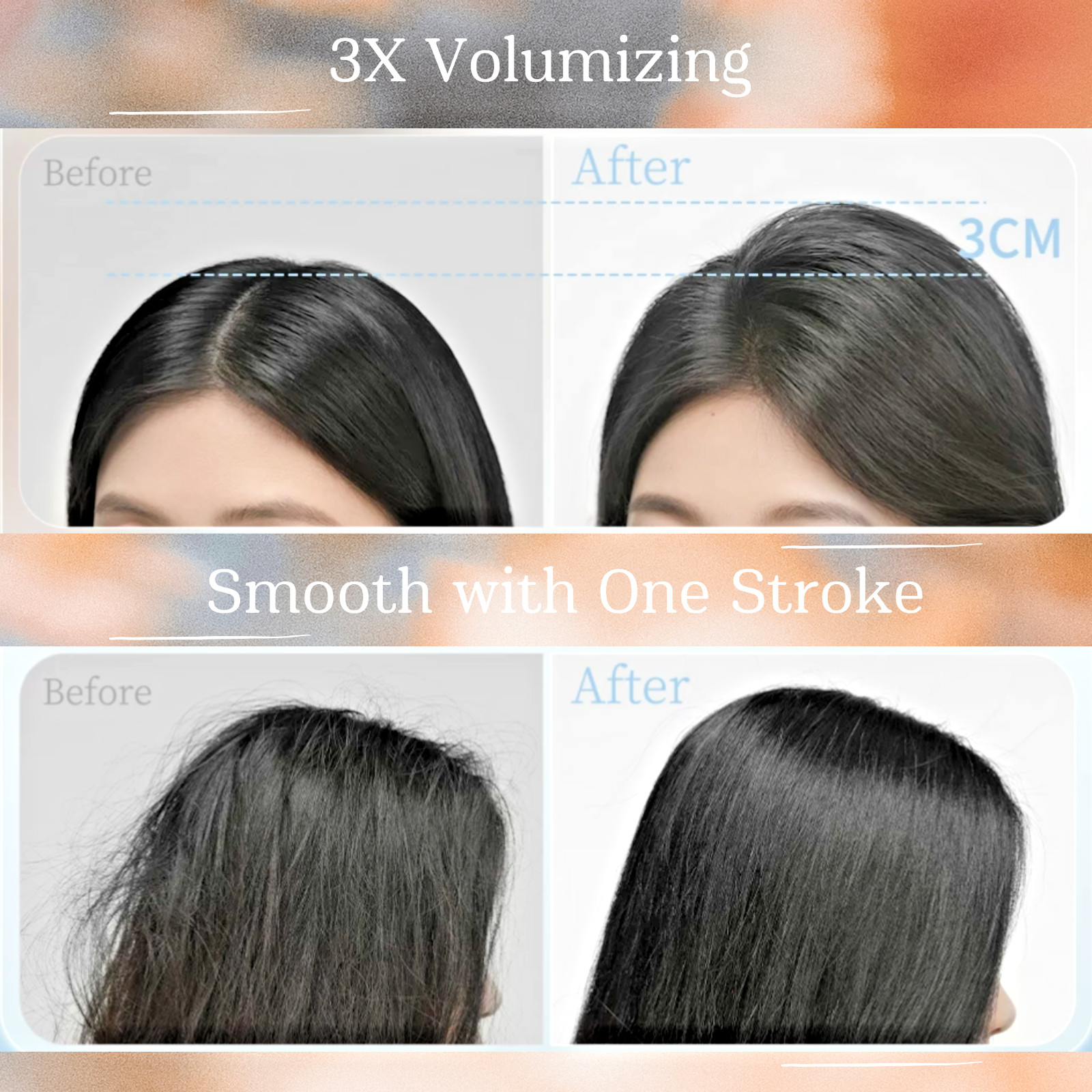 Self Cleaning Curved Vented Detangling Hair Brush for Women, Voluminous Crown