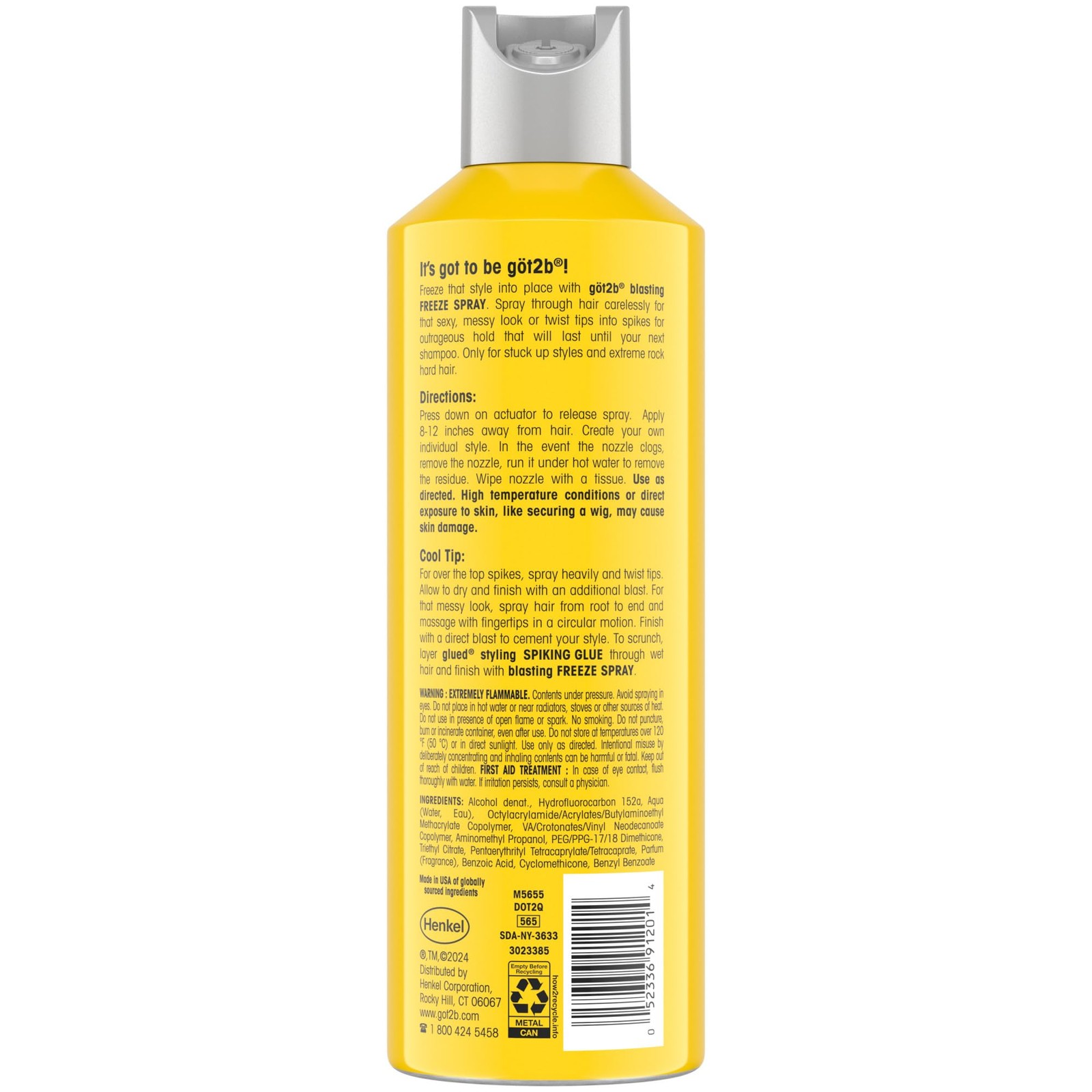 got2b Glued Blasting Freeze Hairspray, 12 oz, 2-Pack, Strong Hold