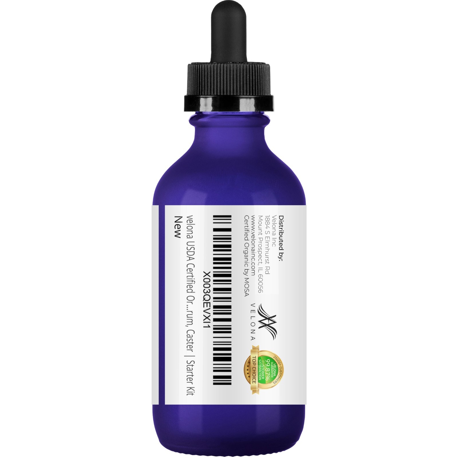 Velona USDA Certified Organic Castor Oil – 2 oz Eyelashes Eyebrows Cold Pressed