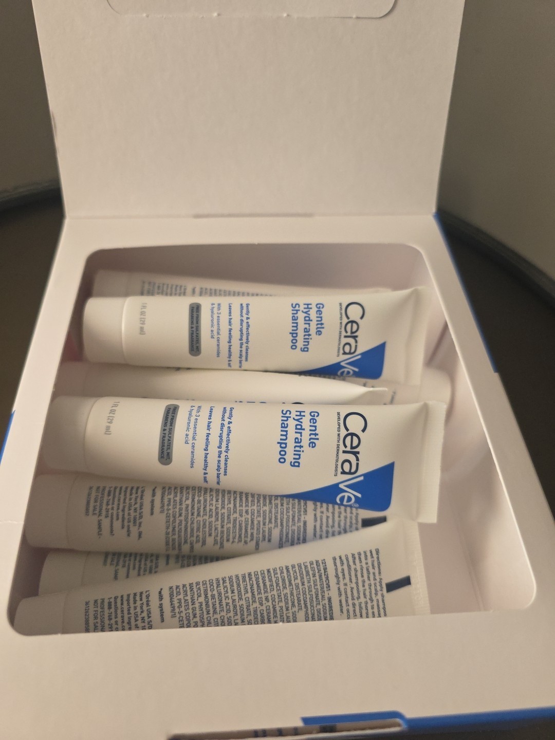 Cerave Gentle Hydrating Shampoo Travel Size 1 Oz Tubes Box Of 15 (15oz Total)