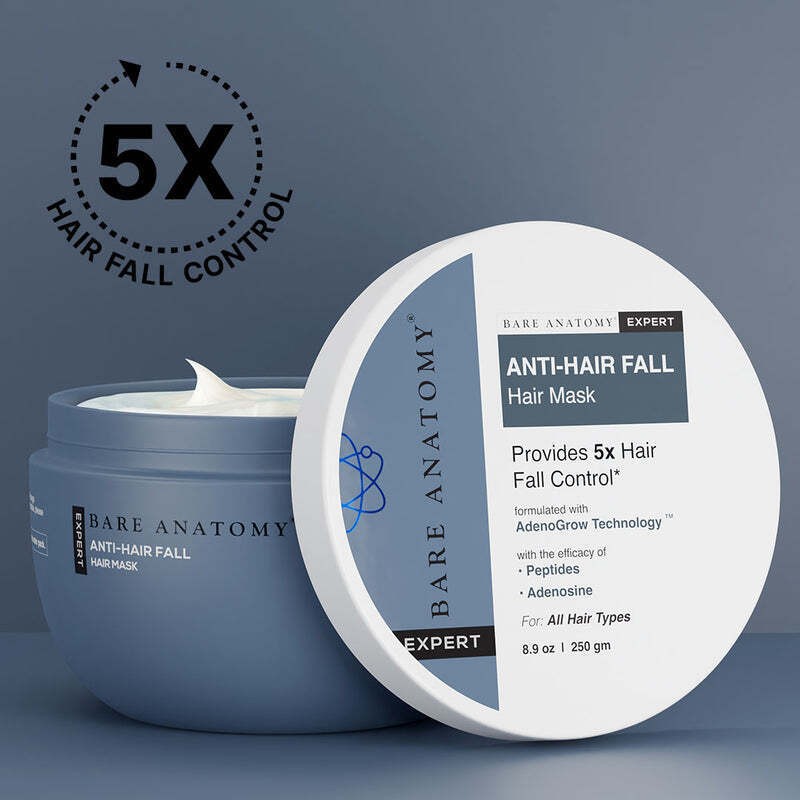 Bare Anatomy Anti-Hair Fall Mask | Provides 5X Hair Fall Control | Adenosine