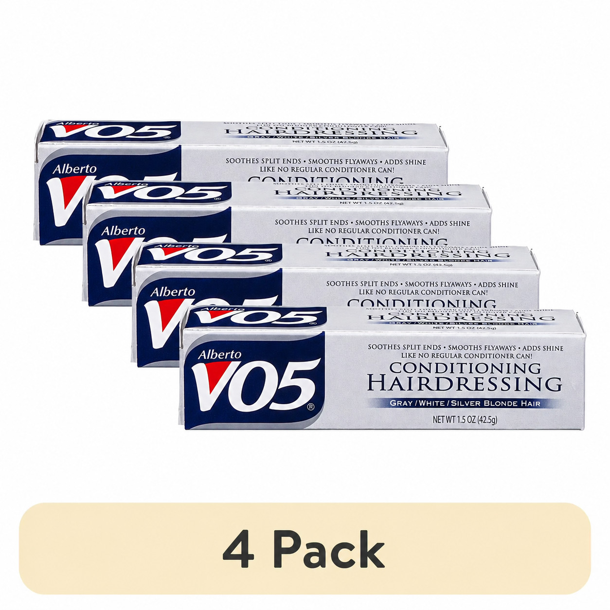 4 pack – Alberto VO5 Gray/White/Silver Blonde Conditioning Hairdressing 1.5oz