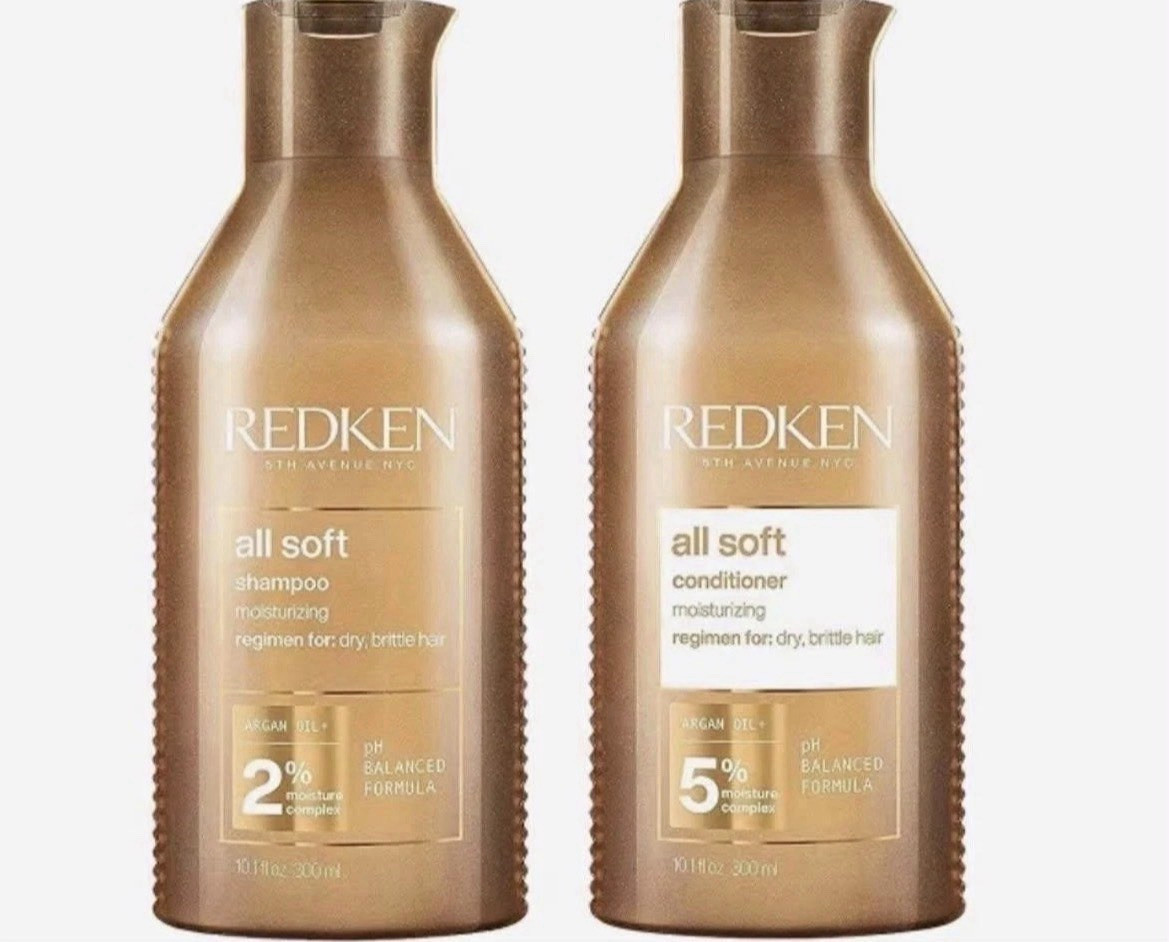 Redken All Soft Moisturizing Shampoo & Conditioner Set, Argan Oil, pH 10.1