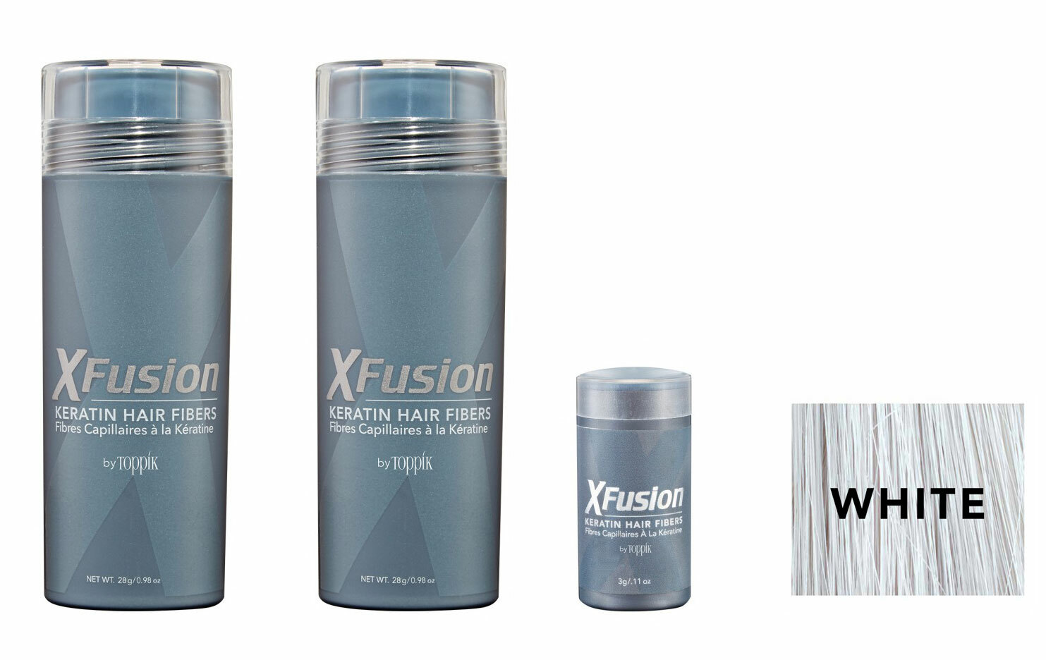 Xfusion Keratin Hair Fibers Two Pack – 2 x 28g /0.98 oz + FREE 3gr travel fibers